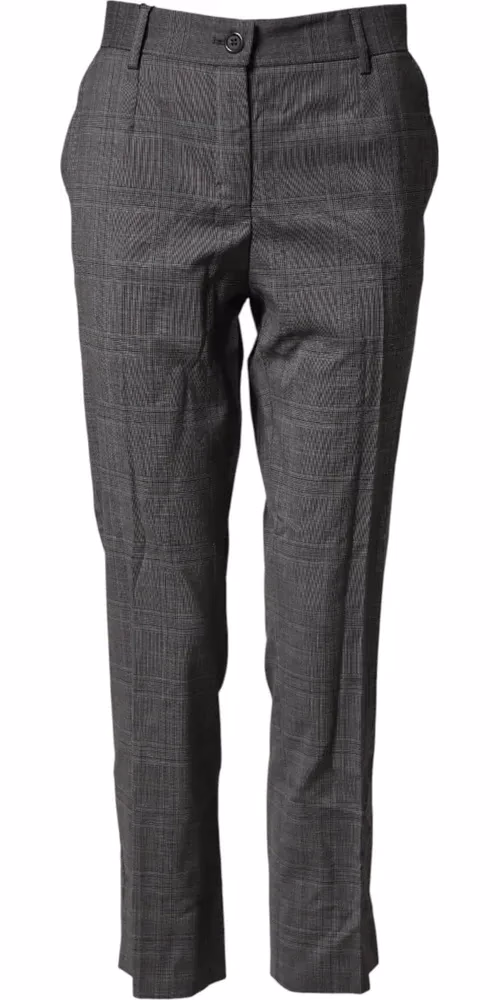 Dolce & Gabbana Dark Gray Check Tartan VirginWool Dress Pants