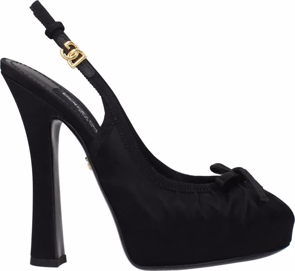 Dolce & Gabbana Black Satin High Heel Pumps