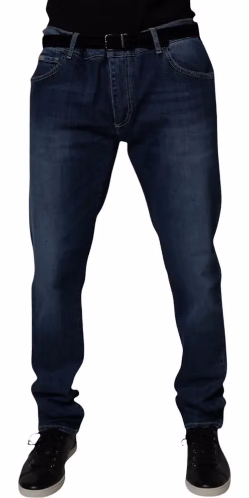 Dolce & Gabbana Blue Washed Cotton Stretch SkinnyDenim Jeans