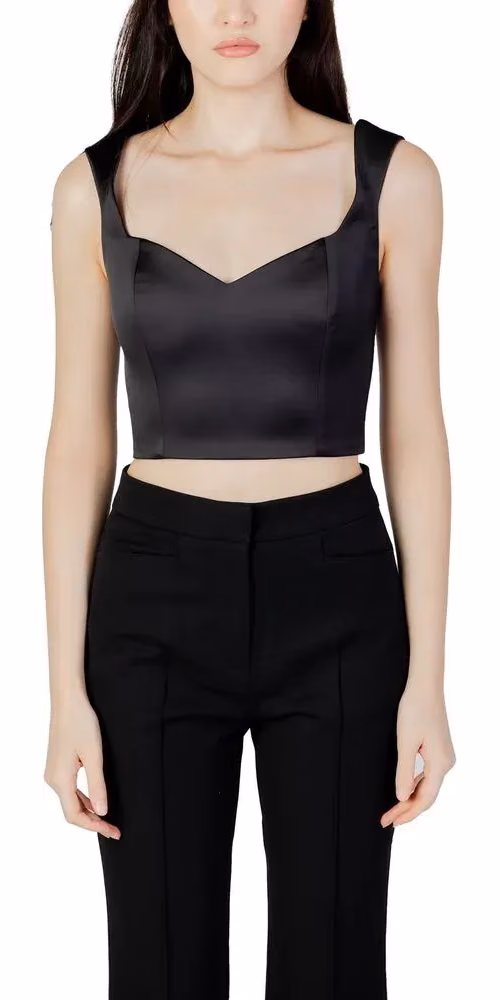 Silence Black Polyester Top