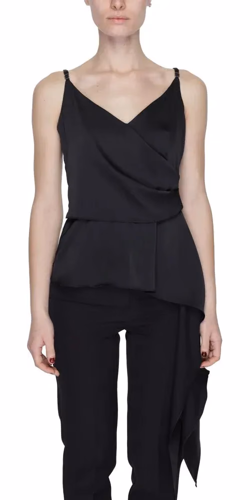 Silence Black Polyester Top
