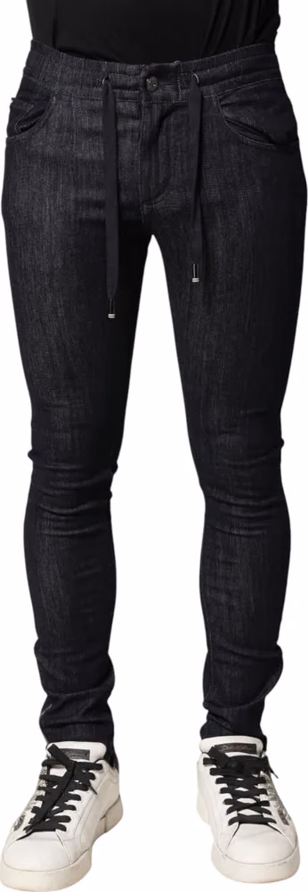 Dolce & Gabbana Black Cotton Stretch Skinny Denim Men Jeans