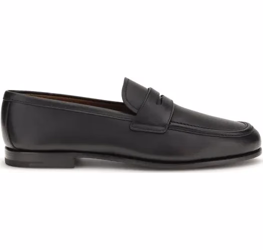 Church's Black Calf Leather Bos Taurus Slip-On Loafers